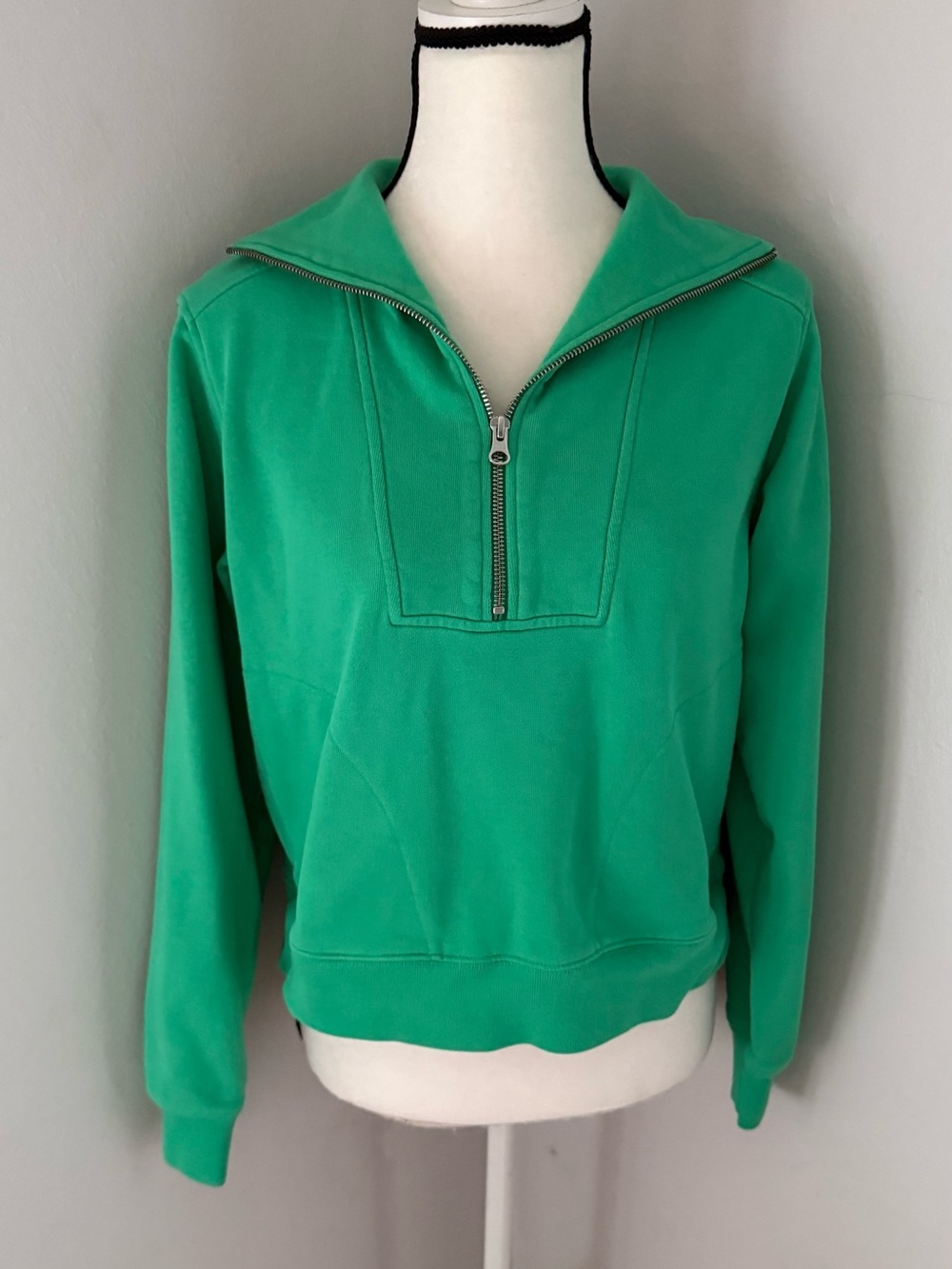 Everlane The Track Half-Zip Bright Jade Size XXS